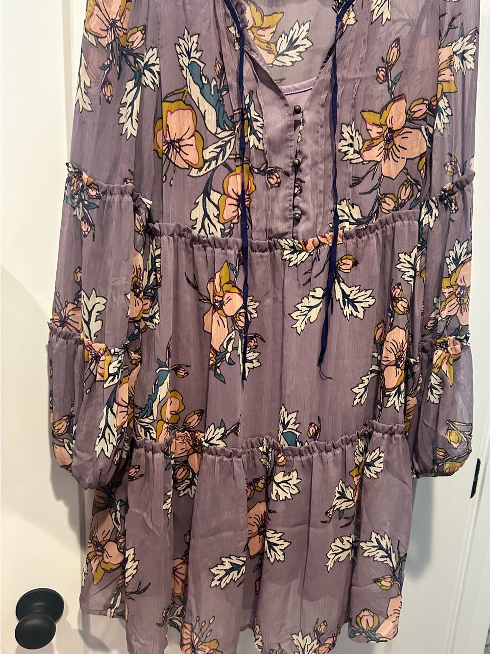 Xhilaration Lavender Floral Ruffle Dress